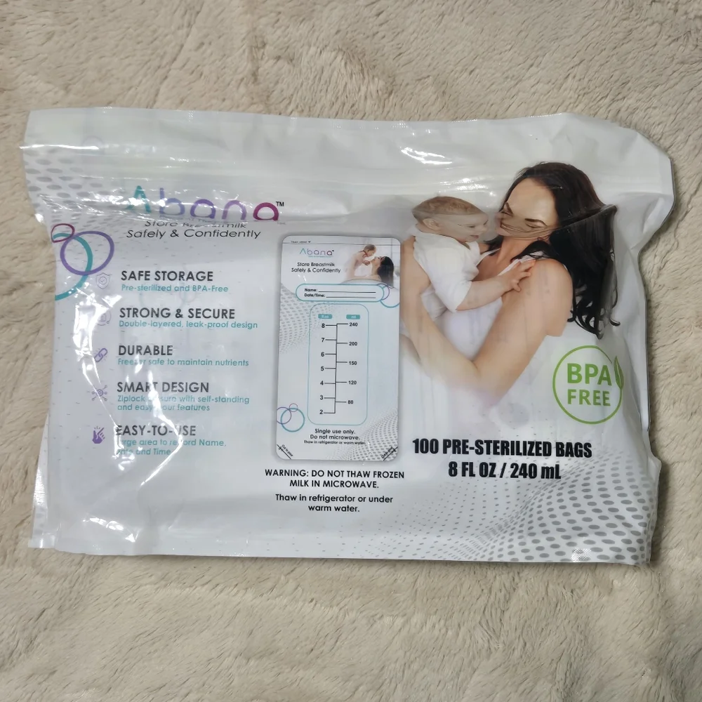 Breast milk storage bags, 100 8oz BAGS freezer safe food bags